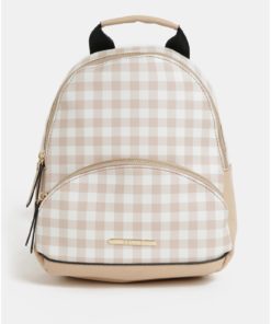 Bílo-béžový kostkovaný batoh Bessie London
