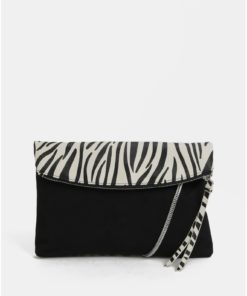 Bílo-černá crossbody kabelka se zebrovaným vzorem Dorothy Perkins