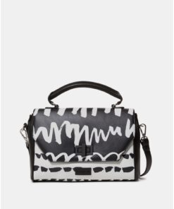 Bílo-černá vzorovaná malá kabelka Desigual Organic