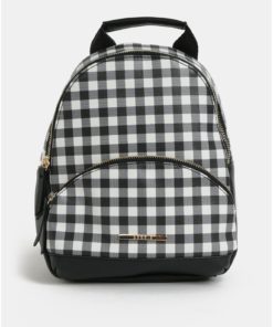 Bílo-černý kostkovaný batoh Bessie London