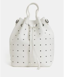 Bílá děrovaná vaková kabelka/batoh Claudia Canova Danay