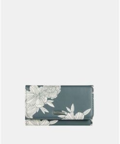 Khaki květovaná peněženka Roxy Juno