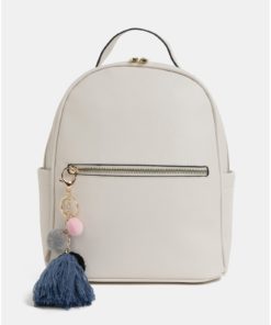Krémový batoh se střapcem Bessie London