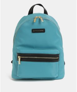 Tyrkysový batoh s koženými detaily Smith & Canova Marnie