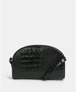 Černá crossbody kabelka s hadím vzorem Pieces Fanny