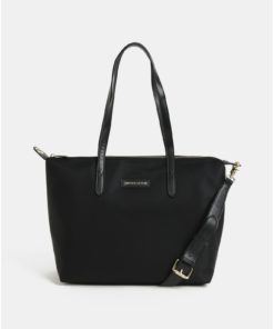 Černá kabelka s koženými detaily Smith & Canova Peril