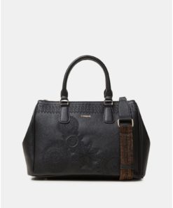 Černá kabelka s výšivkami Desigual Dark Amber
