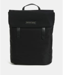 Černý batoh s koženými detaily Smith & Canova Miza