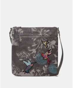 Šedá crossbody kabelka s nášivkami Desigual Wallpaper Kaua