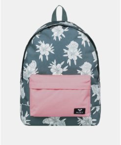 Šedý květovaný batoh Roxy Sugar Baby 16 l