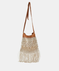 Béžová kabelka s třásněmi Pieces Nella