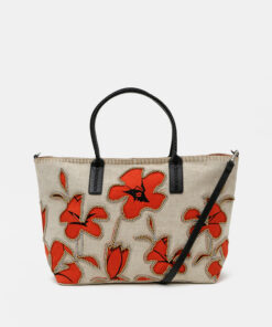 Béžová květovaná kabelka Desigual