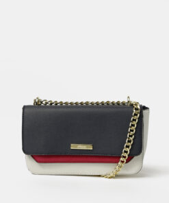 Bílo-modrá crossbody kabelka Hampton