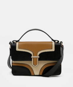 Hnědo-černá crossbody kabelka Pieces Aflicka