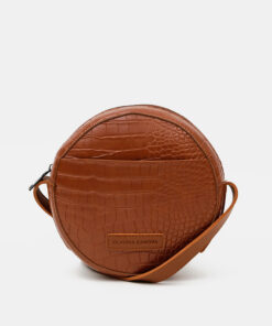 Hnědá crossbody kabelka s krokodýlím vzorem Claudia Canova Freya