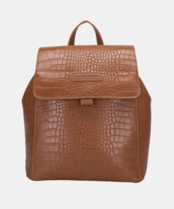 Hnědý batoh s krokodýlím vzorem Claudia Canova Beth