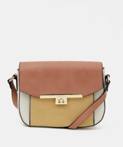 Krémovo-růžová crossbody kabelka Bessie London
