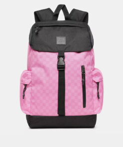 Růžový kostkovaný batoh VANS