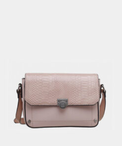 Starorůžová crossbody kabelka s hadím vzorem Bessie London