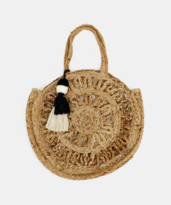 Světle hnědá jutová kabelka Pieces Mani