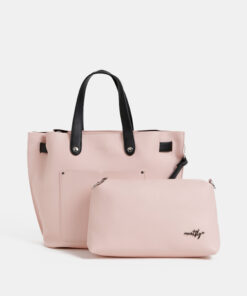 Světle růžová kabelka s crossbody kabelkou Meatfly 2v1