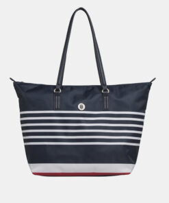 Tmavě modrá pruhovaná kabelka Tommy Hilfiger