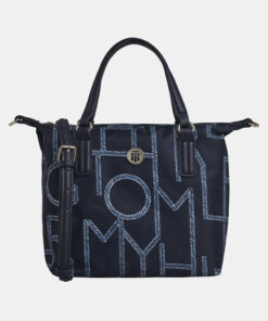 Tmavě modrá vzorovaná kabelka Tommy Hilfiger