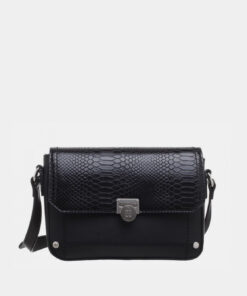 Černá crossbody kabelka s hadím vzorem Bessie London