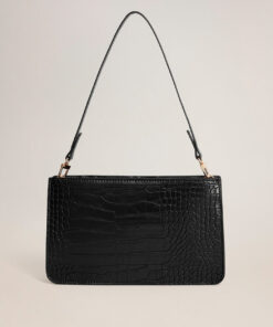 Černá crossbody kabelka s krokodýlím vzorem Mango Mia