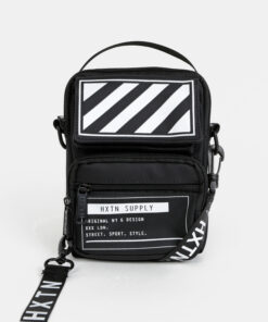 Černá crossbody taška s potiskem HXTN Supply Utility