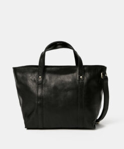 Černá malá kožená kabelka Pieces Aida