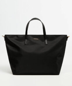 Černá velká kabelka Mango Suecia