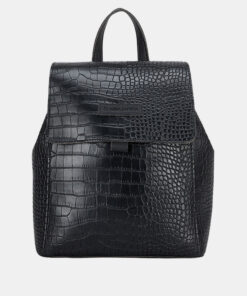 Černý batoh s krokodýlím vzorem Claudia Canova Beth