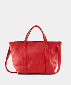 Červená malá kožená kabelka Pieces Aida