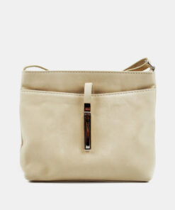 Béžová kožená crossbody kabelka Roberta M