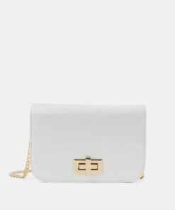 Bílá crossbody kabelka s hadím vzorem Pieces