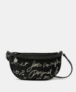 Desigual černá crossbody kabelka Bols Frases Luisiana Medium