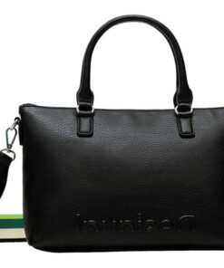 Desigual černá kabelka Bols Embossed Half Logo Padua