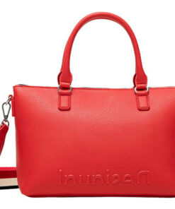 Desigual červená kabelka Bols Embossed Half Logo Padua