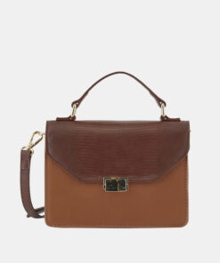 Hnědá crossbody kabelka Pieces Carrie