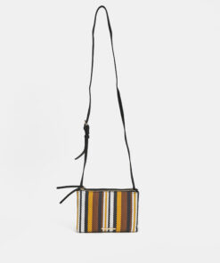 Hnědo-černá pruhovaná crossbody kabelka Bessie London