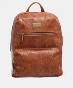 Hnědý batoh s krokodýlím vzorem Bessie London