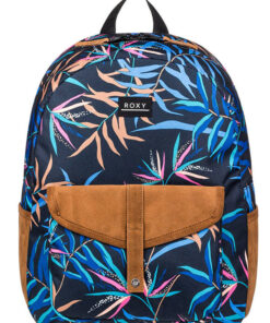 Roxy CARRIBEAN ANTHRACITE WILD LEAVES batoh do školy - modrá